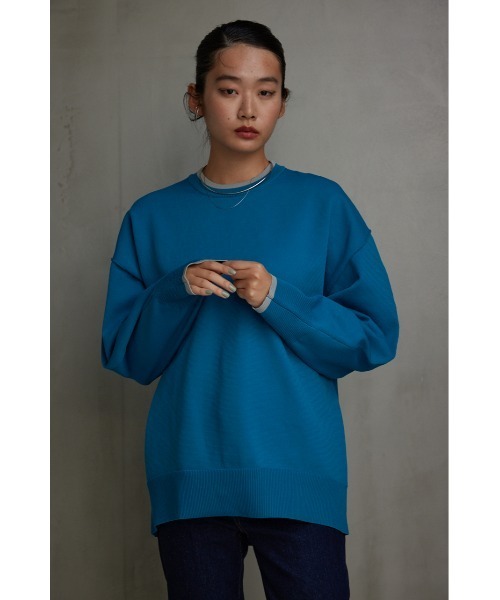 セール】スポンディッシュ配色クルーネックニットトップス（ニット