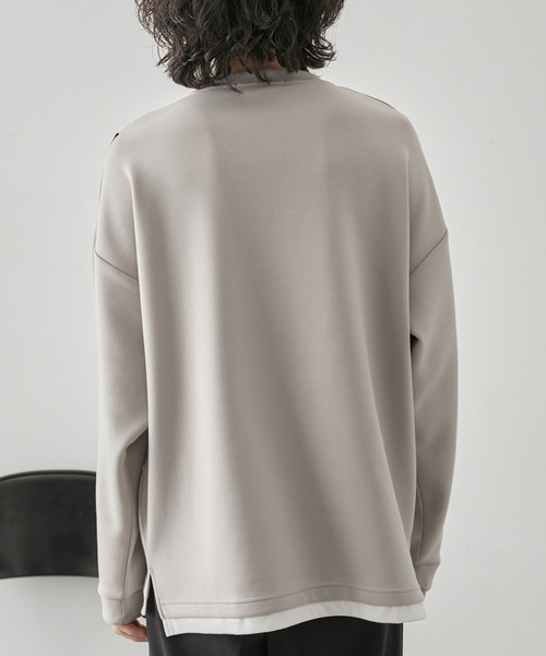 JUNRED（ジュンレッド）の「ブロッキングフェイクレイヤードプルオーバー（Tシャツ/カットソー・メンズ・ホワイト/ベージュ系その他/ブラック・M/L/LL）」の17枚目の写真