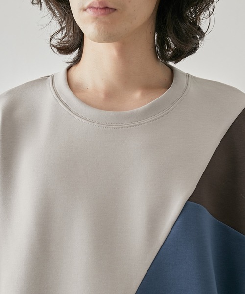 JUNRED（ジュンレッド）の「ブロッキングフェイクレイヤードプルオーバー（Tシャツ/カットソー・メンズ・ホワイト/ベージュ系その他/ブラック・M/L/LL）」の18枚目の写真