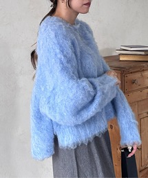 ショート丈シャギーニットプルオーバー