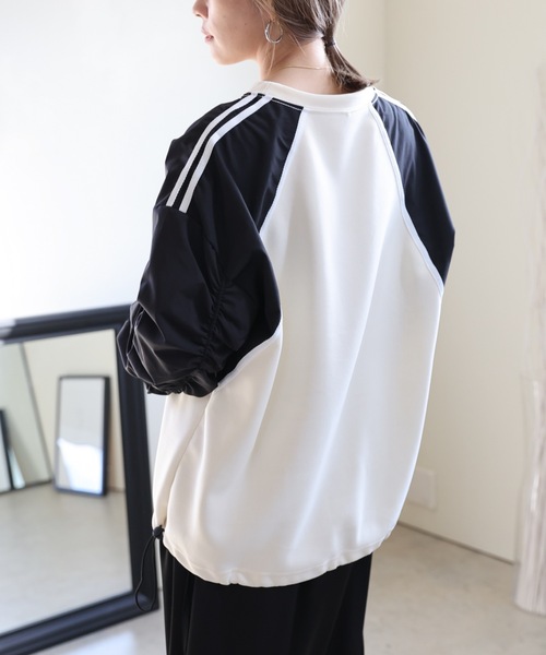 ULEULA(ウルア)の「ボリュームスリーブラインハイブリットスウェット(Tシャツ/カットソー・レディース・アイボリー/ブラック・FREE)」の7枚目の写真
