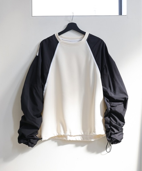 ULEULA(ウルア)の「ボリュームスリーブラインハイブリットスウェット(Tシャツ/カットソー・レディース・アイボリー/ブラック・FREE)」の13枚目の写真