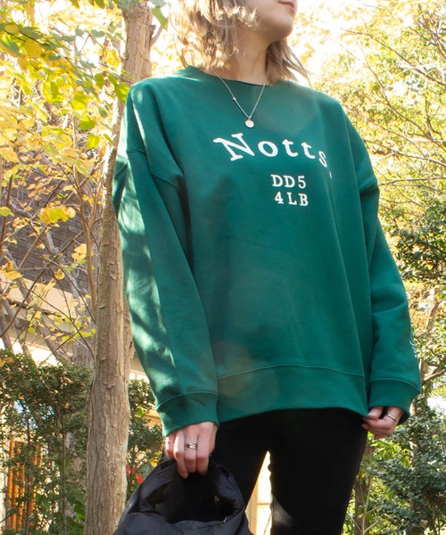 ALL ORDINARIES(オールオーディナリーズ)の「Notts. クルーネックビッグスウェット(スウェット・レディース・アッシュグレー/グリーン系その他・M)」の1枚目の写真
