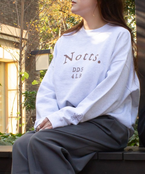 ALL ORDINARIES(オールオーディナリーズ)の「Notts. クルーネックビッグスウェット(スウェット・レディース・アッシュグレー/グリーン系その他・M)」の2枚目の写真