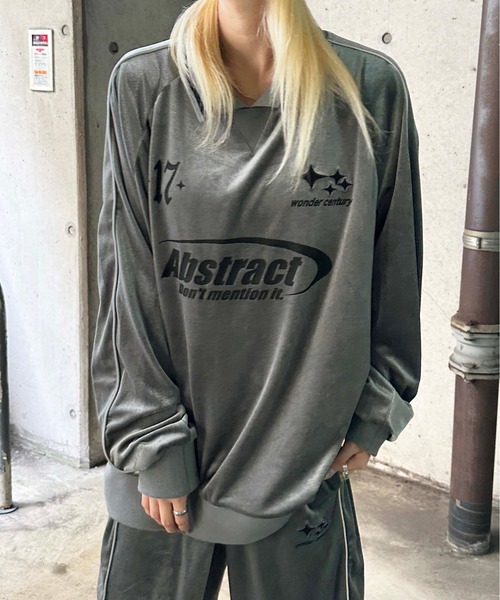 sedacle(セダクル)の「ベロアユニフォームデザイントップス【SETUP着用可能】(Tシャツ/カットソー・メンズ・グレー/ネイビー・MEDIUM/LARGE)」の3枚目の写真