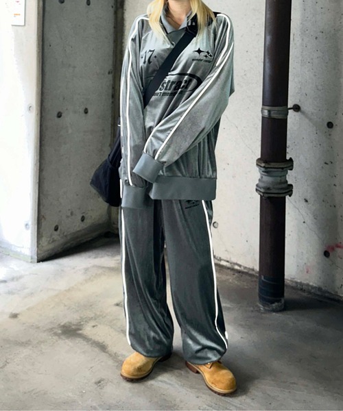 sedacle(セダクル)の「ベロアユニフォームデザイントップス【SETUP着用可能】(Tシャツ/カットソー・メンズ・グレー/ネイビー・MEDIUM/LARGE)」の8枚目の写真