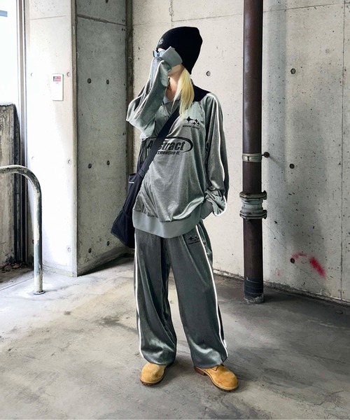 sedacle(セダクル)の「ベロアユニフォームデザイントップス【SETUP着用可能】(Tシャツ/カットソー・メンズ・グレー/ネイビー・MEDIUM/LARGE)」の9枚目の写真