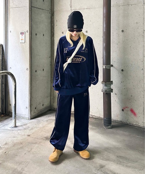 sedacle(セダクル)の「ベロアユニフォームデザイントップス【SETUP着用可能】(Tシャツ/カットソー・メンズ・グレー/ネイビー・MEDIUM/LARGE)」の15枚目の写真