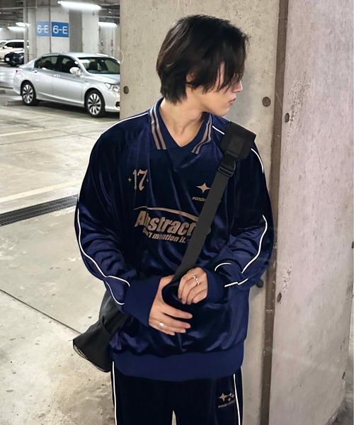 sedacle(セダクル)の「ベロアユニフォームデザイントップス【SETUP着用可能】(Tシャツ/カットソー・メンズ・グレー/ネイビー・MEDIUM/LARGE)」の18枚目の写真