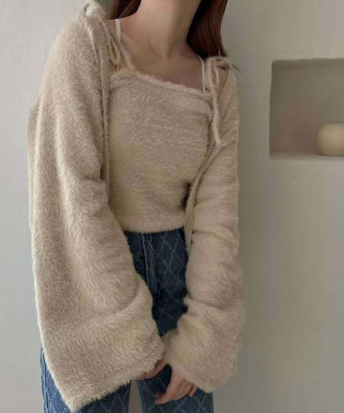 セール】【apres jour clair】シャギーニットアンサンブル【ZOZOTOWN