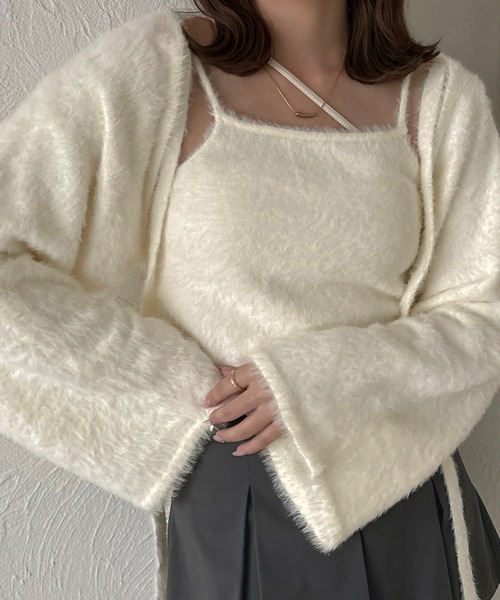 セール】【apres jour clair】シャギーニットアンサンブル【ZOZOTOWN