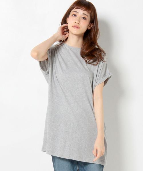 Another Edition（アナザーエディション）の「ロゴプリントレースアップ/AEBC ロゴPrtレースアップ◆（Tシャツ/カットソー・レディース・ホワイト/ライトグレー・フリー）」の2枚目の写真