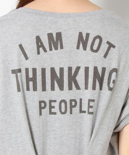 Another Edition（アナザーエディション）の「ロゴプリントレースアップ/AEBC ロゴPrtレースアップ◆（Tシャツ/カットソー・レディース・ホワイト/ライトグレー・フリー）」の11枚目の写真