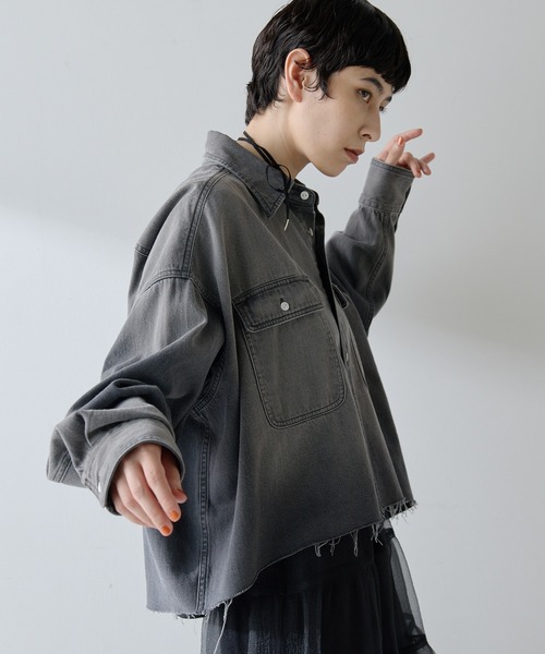 23AW★Whim Gazetteウィム ガゼット★ デニムオーバーシャツ デニムオーバーシャツ | Whim Gazette(ウィム ガゼット