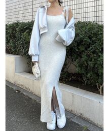 dazzlin | 【セット着用可能】ミニシャギーラメニットキャミワンピース(ワンピース)