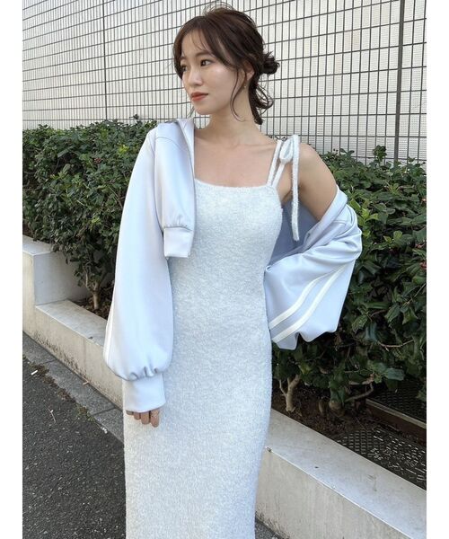 dazzlin（ダズリン）の「【セット着用可能】ミニシャギーラメニットキャミワンピース（ワンピース・レディース・ベージュ/ピンク/グリーン/グレー・FREE）」の17枚目の写真