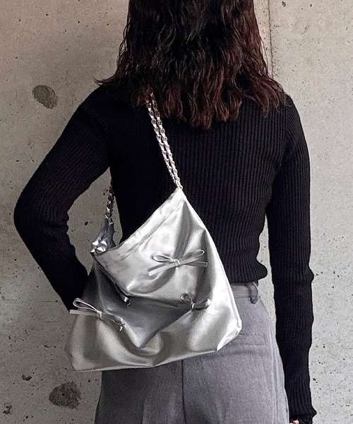 セール】シルバーリボントートバッグ（トートバッグ）｜cuorequal