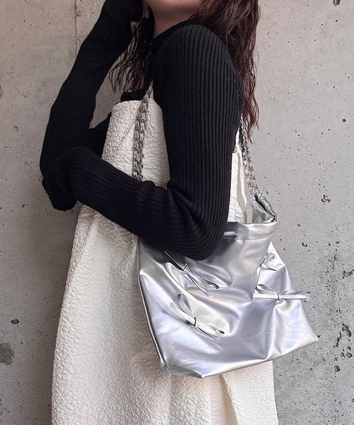 セール】シルバーリボントートバッグ（トートバッグ