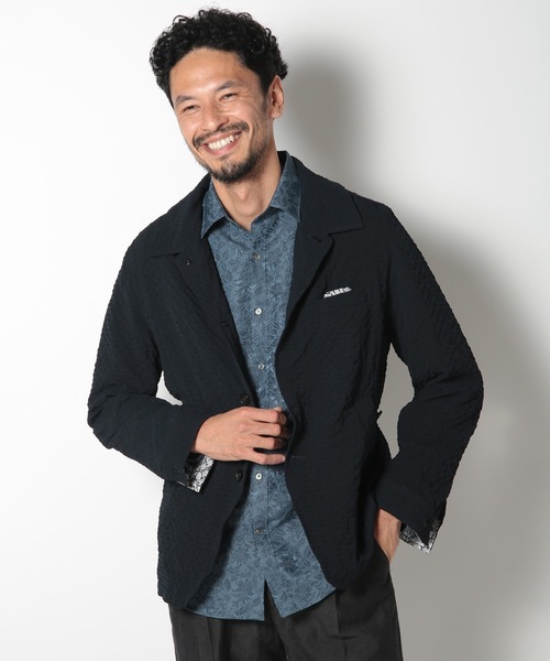 MEN'S BIGI（メンズビギ）の「ボタニカル柄ジャカードシャツ（シャツ/ブラウス・メンズ・ワイン/ブルー/オレンジ・01/02/03/04）」の19枚目の写真