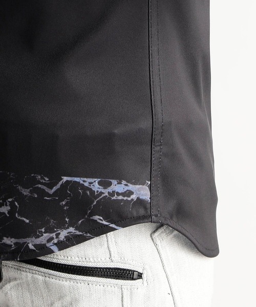 HIDEAWAYS NICOLE（ハイダウェイニコル）の「ハイストレッチポンチ　パーツプリントシャツ（シャツ/ブラウス・メンズ・ネイビー/ホワイト×ブラック・MEDIUM/LARGE/X-LARGE）」の10枚目の写真