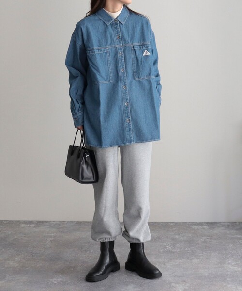 GEVACO（ゲバコ）の「【GEVACO/ゲバコ】6.5oz抜け衿デニムシャツ（シャツ/ブラウス・レディース・ブルー/ネイビー・38）」の3枚目の写真