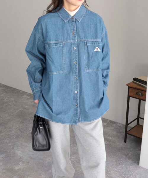 GEVACO（ゲバコ）の「【GEVACO/ゲバコ】6.5oz抜け衿デニムシャツ（シャツ/ブラウス・レディース・ブルー/ネイビー・38）」の7枚目の写真