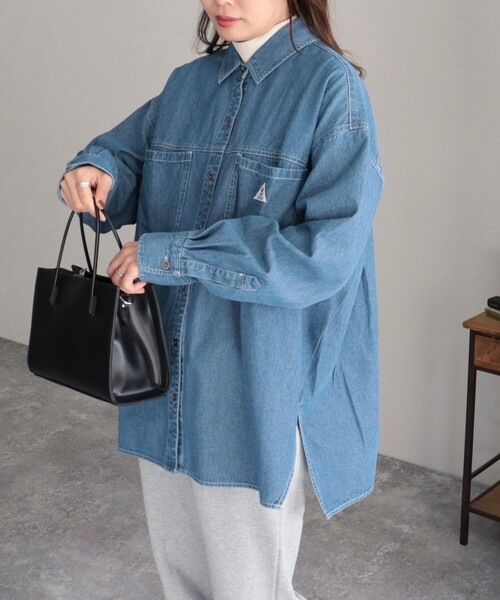 GEVACO（ゲバコ）の「【GEVACO/ゲバコ】6.5oz抜け衿デニムシャツ（シャツ/ブラウス・レディース・ブルー/ネイビー・38）」の8枚目の写真