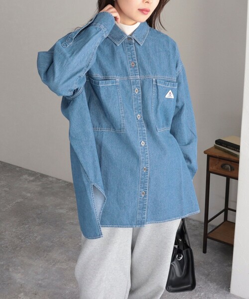 GEVACO（ゲバコ）の「【GEVACO/ゲバコ】6.5oz抜け衿デニムシャツ（シャツ/ブラウス・レディース・ブルー/ネイビー・38）」の9枚目の写真