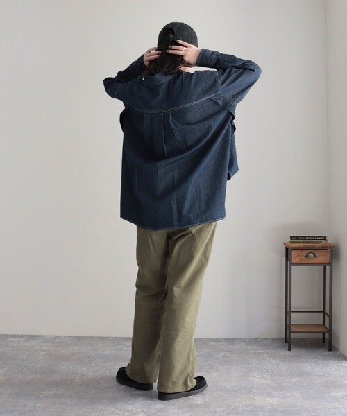 GEVACO（ゲバコ）の「【GEVACO/ゲバコ】6.5oz抜け衿デニムシャツ（シャツ/ブラウス・レディース・ブルー/ネイビー・38）」の17枚目の写真