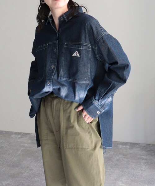 GEVACO（ゲバコ）の「【GEVACO/ゲバコ】6.5oz抜け衿デニムシャツ（シャツ/ブラウス・レディース・ブルー/ネイビー・38）」の18枚目の写真