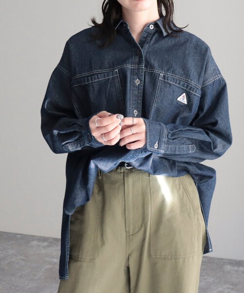 GEVACO（ゲバコ）の「【GEVACO/ゲバコ】6.5oz抜け衿デニムシャツ（シャツ/ブラウス・レディース・ブルー/ネイビー・38）」の19枚目の写真