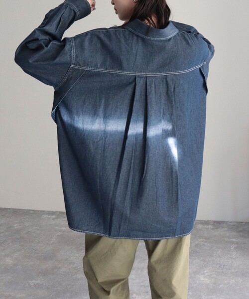 GEVACO（ゲバコ）の「【GEVACO/ゲバコ】6.5oz抜け衿デニムシャツ（シャツ/ブラウス・レディース・ブルー/ネイビー・38）」の21枚目の写真