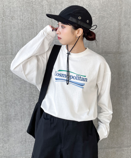 Chillfar(チルファー)の「アソートロゴロンT(Tシャツ/カットソー・レディース・ネイビー/オートミール/ホワイト/ブラウン/杢グレー/ブルー/ネイビー系/アイボリー系/ブラック/ホワイト系/グレー系・FREE)」の3枚目の写真