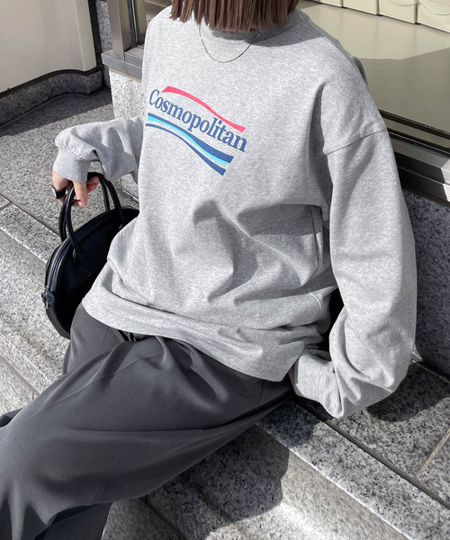 Chillfar(チルファー)の「アソートロゴロンT(Tシャツ/カットソー・レディース・ネイビー/オートミール/ホワイト/ブラウン/杢グレー/ブルー/ネイビー系/アイボリー系/ブラック/ホワイト系/グレー系・FREE)」の6枚目の写真