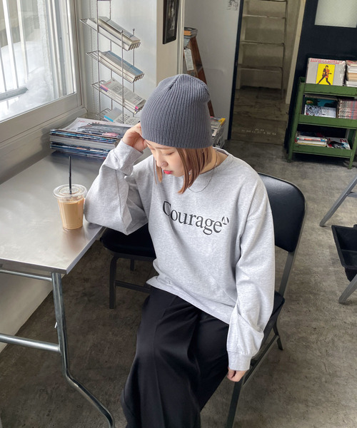 Chillfar(チルファー)の「アソートロゴロンT(Tシャツ/カットソー・レディース・ネイビー/オートミール/ホワイト/ブラウン/杢グレー/ブルー/ネイビー系/アイボリー系/ブラック/ホワイト系/グレー系・FREE)」の7枚目の写真
