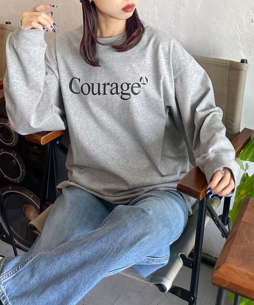 Chillfar(チルファー)の「アソートロゴロンT(Tシャツ/カットソー・レディース・ネイビー/オートミール/ホワイト/ブラウン/杢グレー/ブルー/ネイビー系/アイボリー系/ブラック/ホワイト系/グレー系・FREE)」の5枚目の写真