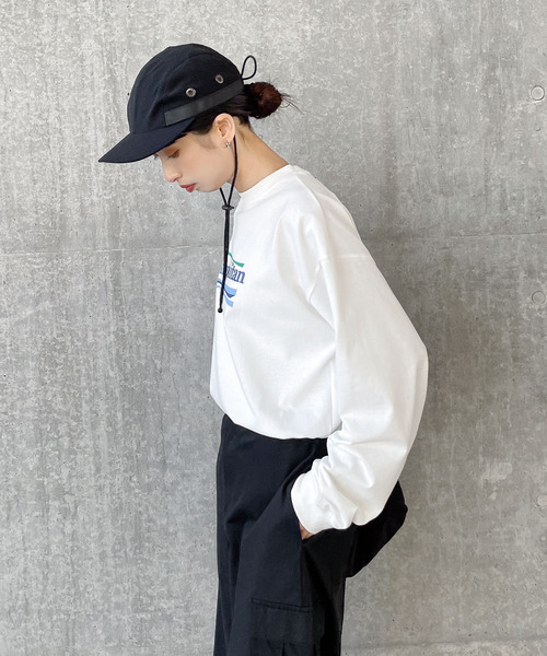 Chillfar(チルファー)の「アソートロゴロンT(Tシャツ/カットソー・レディース・ネイビー/オートミール/ホワイト/ブラウン/杢グレー/ブルー/ネイビー系/アイボリー系/ブラック/ホワイト系/グレー系・FREE)」の22枚目の写真