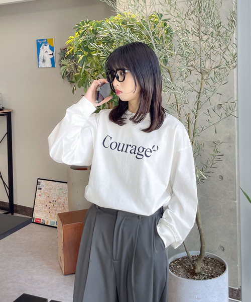 Chillfar(チルファー)の「アソートロゴロンT(Tシャツ/カットソー・レディース・ネイビー/オートミール/ホワイト/ブラウン/杢グレー/ブルー/ネイビー系/アイボリー系/ブラック/ホワイト系/グレー系・FREE)」の18枚目の写真