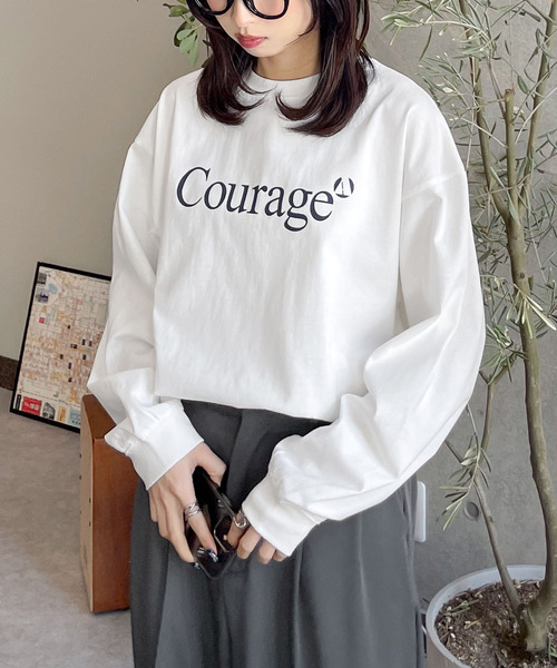 Chillfar(チルファー)の「アソートロゴロンT(Tシャツ/カットソー・レディース・ネイビー/オートミール/ホワイト/ブラウン/杢グレー/ブルー/ネイビー系/アイボリー系/ブラック/ホワイト系/グレー系・FREE)」の15枚目の写真