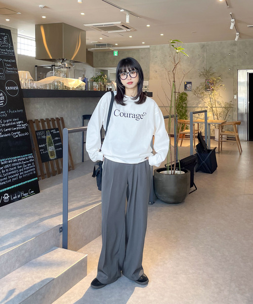 Chillfar(チルファー)の「アソートロゴロンT(Tシャツ/カットソー・レディース・ネイビー/オートミール/ホワイト/ブラウン/杢グレー/ブルー/ネイビー系/アイボリー系/ブラック/ホワイト系/グレー系・FREE)」の19枚目の写真
