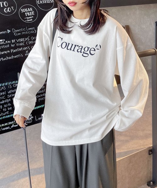 Chillfar(チルファー)の「アソートロゴロンT(Tシャツ/カットソー・レディース・ネイビー/オートミール/ホワイト/ブラウン/杢グレー/ブルー/ネイビー系/アイボリー系/ブラック/ホワイト系/グレー系・FREE)」の13枚目の写真