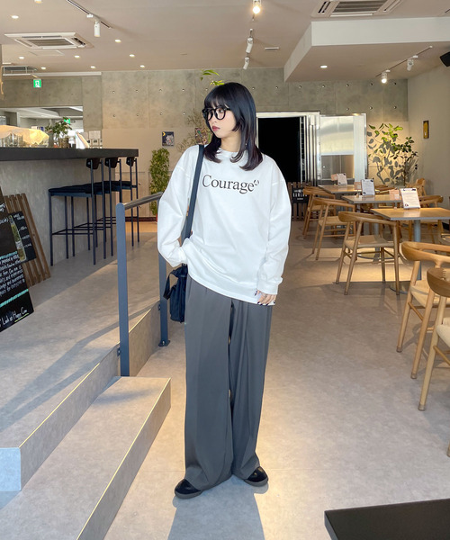 Chillfar(チルファー)の「アソートロゴロンT(Tシャツ/カットソー・レディース・ネイビー/オートミール/ホワイト/ブラウン/杢グレー/ブルー/ネイビー系/アイボリー系/ブラック/ホワイト系/グレー系・FREE)」の17枚目の写真