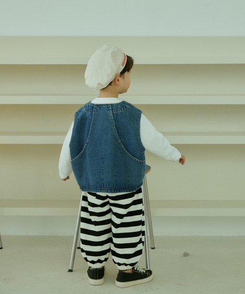 aimoha（アイモハ）の「【aimoha-KIDS-】子供服　デニムベスト（ベスト・キッズ・ネイビー・90/100/110/120/130）」の10枚目の写真