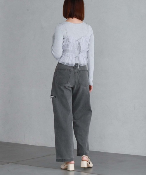 archives（アルシーヴ）の「チュールフリルビスチェ×ラメリブニットＳＥＴ（ニット/セーター・レディース・アイボリー/ブラック/グレー/ブルー・MEDIUM）」の18枚目の写真