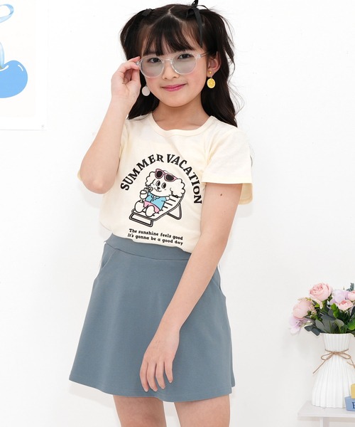 Bee des Bee（ビーデスビー）の「インナーパンツ付きラインフレアスカート（スカート・キッズ・ライラック系/ピンク系/グリーン系/ベージュ系/パープル系その他/ブルー系/チャコール/ピンク/ブラウン/杢グレー/アイボリー/サックスブルー/ブラック・140cm/130cm/150cm/120cm/110cm/100cm）」の20枚目の写真