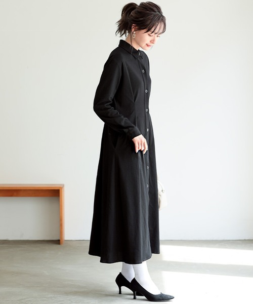 itto...(イット)の「ウエストタックワンピース(ワンピース・レディース・ボルドー/ブラウン/ブラック/ブルーグレー・L/M)」の1枚目の写真