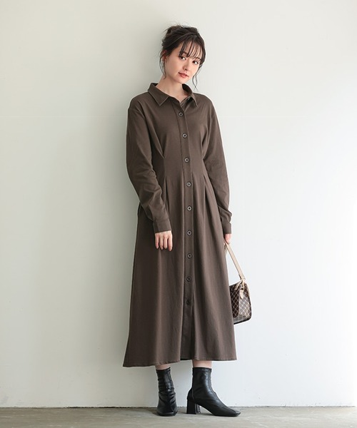 itto...(イット)の「ウエストタックワンピース(ワンピース・レディース・ボルドー/ブラウン/ブラック/ブルーグレー・L/M)」の10枚目の写真