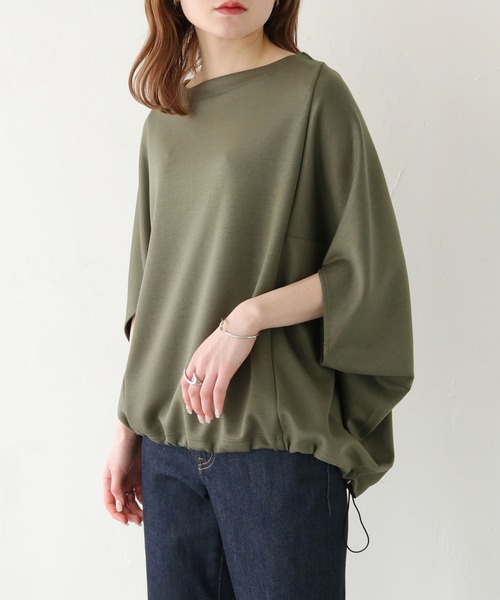 vingtrois(バントロア)の「【vingtrois】ダンボールボートネックドロストプルオーバー(Tシャツ/カットソー・レディース・ブルー/アイボリー/カーキ・M)」の14枚目の写真