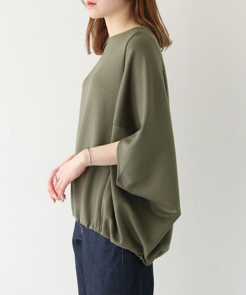 vingtrois(バントロア)の「【vingtrois】ダンボールボートネックドロストプルオーバー(Tシャツ/カットソー・レディース・ブルー/アイボリー/カーキ・M)」の16枚目の写真