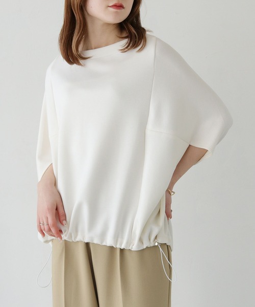 vingtrois(バントロア)の「【vingtrois】ダンボールボートネックドロストプルオーバー(Tシャツ/カットソー・レディース・ブルー/アイボリー/カーキ・M)」の4枚目の写真